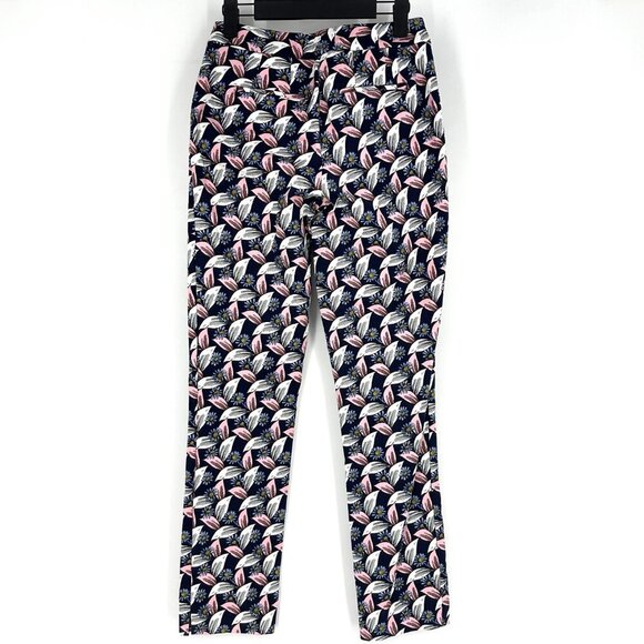 Boden Richmond Ankle Pant Slim Straight Floral Print Navy Pink Size 2 - Picture 6 of 10